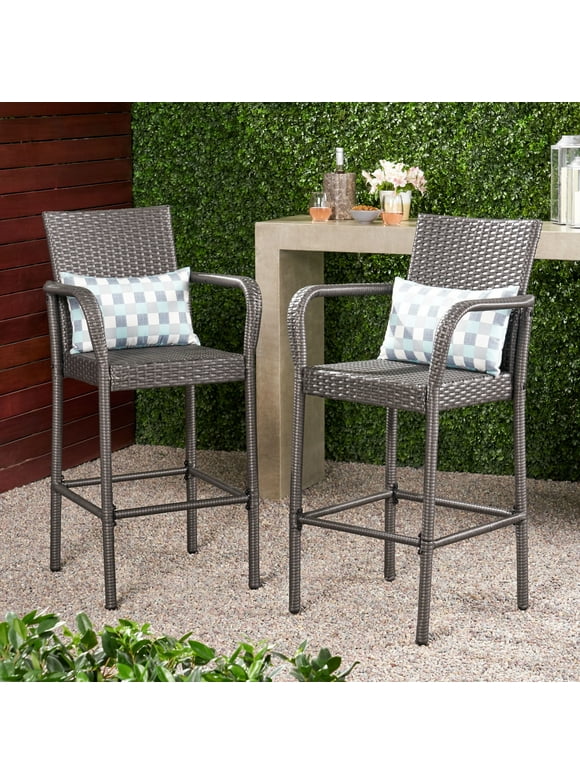 Outdoor Wicker Bar Stools in Outdoor Bar Stools