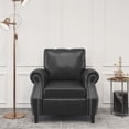 thumbnail image 1 of Christopher Knight Home Dowd  Faux Leather Club Chair with Nailhead Trim by  Midnight Black/ Dark Brown, 1 of 5