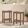 thumbnail image 1 of GDF Studio Doric Indoor/Outdoor Acacia Wood 24.5 Inch Counter Stools, Set of 2, Mahogany Brown, 1 of 11