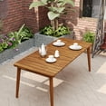 thumbnail image 1 of Christopher Knight Home Farmhouse 72" Outdoor Dining Table, Solid Wood Frame, Seats 8, Teak Finish, 1 of 8
