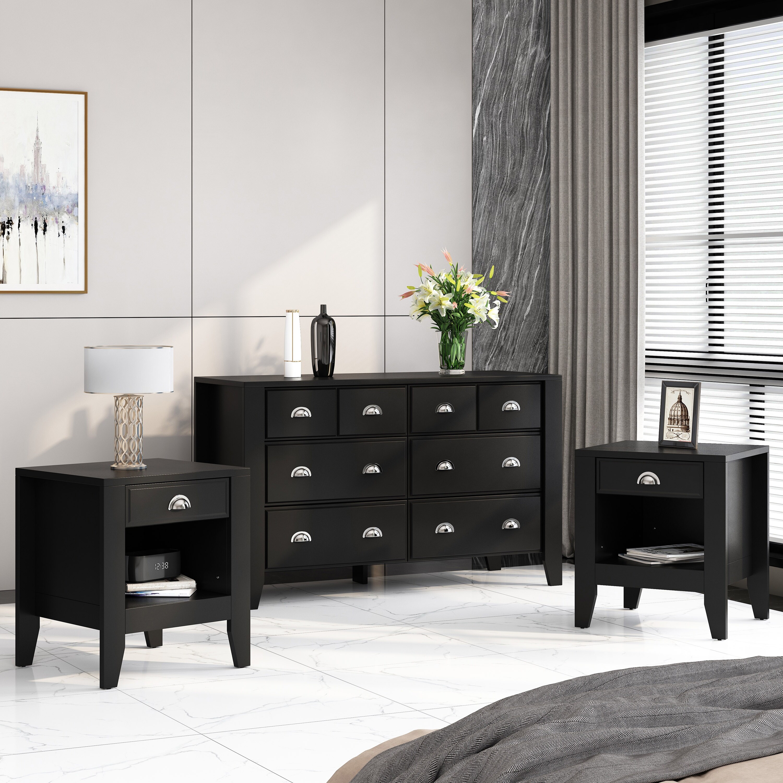 Christopher Knight Home Foisy Faux Wood 3 Piece Double Dresser and