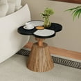 thumbnail image 1 of Christopher Knight Home Four-Leaf Clover Side Table, Decorative Accent Table with Wood-Grain Base, Natural, 1 of 11