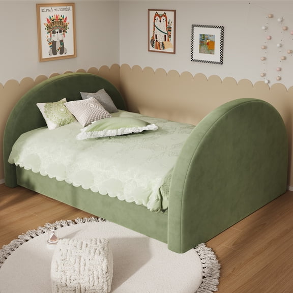 Christopher Knight Home Full Upholstered Daybed with Pull-Out Trundle, Olive Green