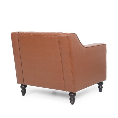 Christopher Knight Home Furman Tufted Club Chair by Dark Brown + Cognac