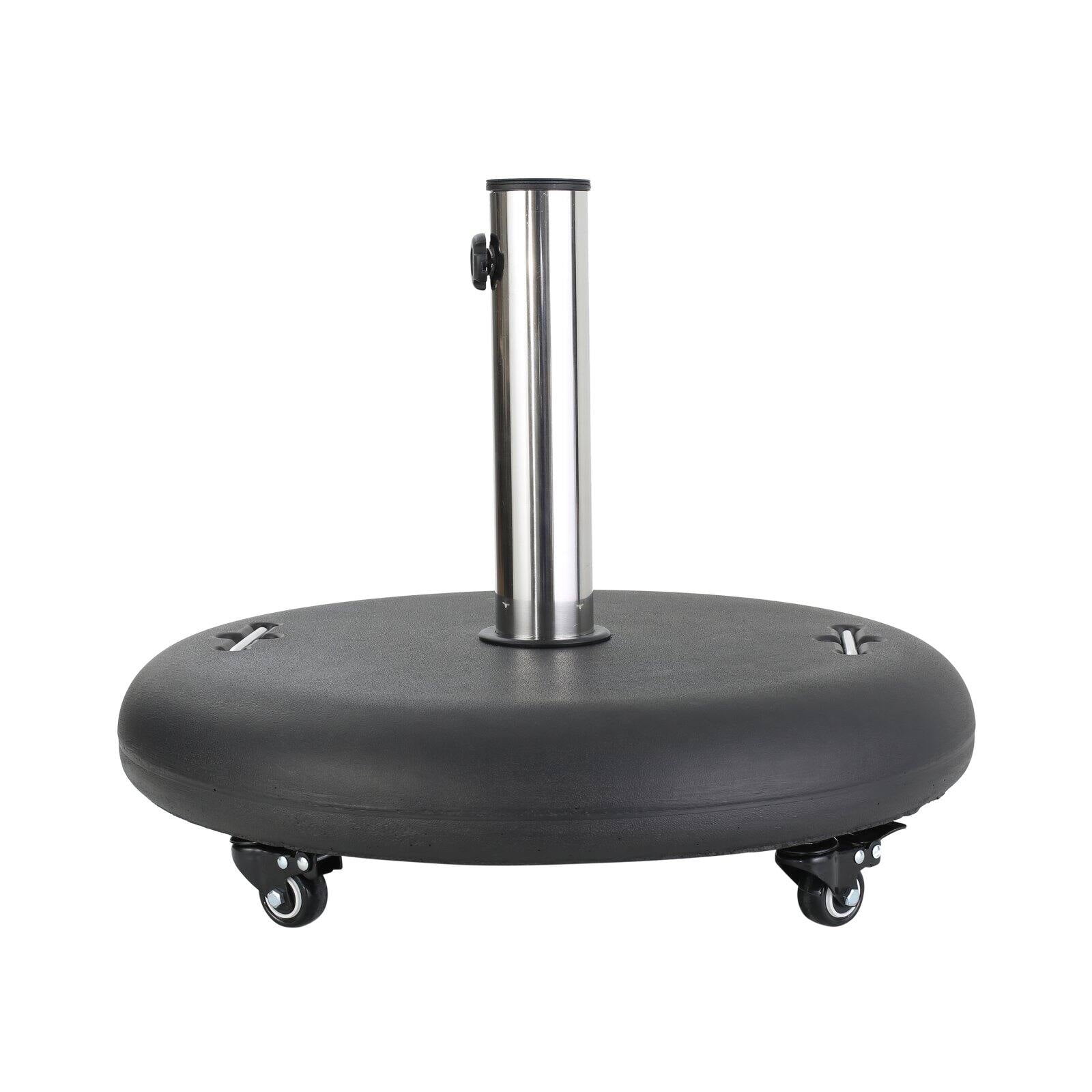 Hayward Black Stainless Steel Wheeled Umbrella Base Holder
