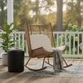 thumbnail image 1 of Christopher Knight Home High Back Outdoor Rocking Chair with Lightweight Concrete Side Table, Brown, 1 of 12