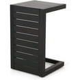 thumbnail image 1 of Christopher Knight Home Jesse Coral Outdoor Modern Aluminum C-Shaped End Table, Matte Black, 1 of 20