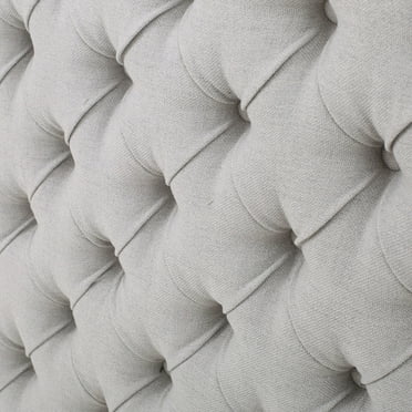 Christopher Knight Home Jezebel Adjustable Full/Queen Tufted Headboard by  Light Grey Fabric Polyester Blend, Fabric