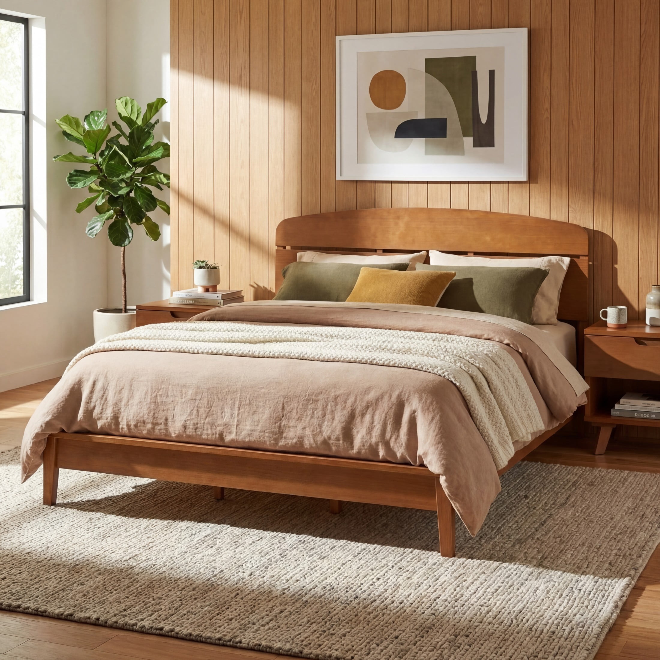 Christopher Knight Home King Size Platform Bed with Curved Headboard ...