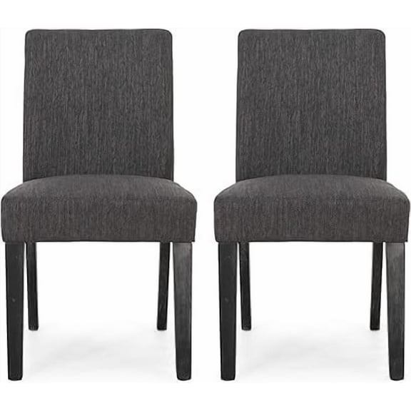 Christopher Knight Home Kuna Contemporary Upholstered Dining Chair (Set of 2), Charcoal, Gray