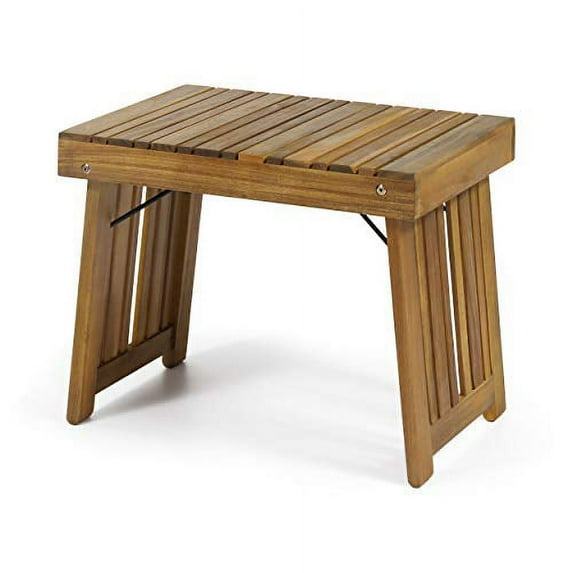 Christopher Knight Home Kyoto Outdoor Acacia Wood Folding Side Table by - 21.50" W x 13.75" D x 16.00" H Teak Finish