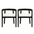 thumbnail image 1 of GDF Studio Modern Tub Dining Chairs with Black Rubberwood Frame, Upholstered Seats, and Open-Back Design, Set of 2, 1 of 10
