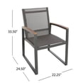 thumbnail image 1 of Christopher Knight Home Leeds Aluminum 7-piece Dining Set by  Natural + Grey Mesh, 1 of 5