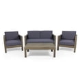 thumbnail image 1 of Christopher Knight Home Linwood 4-piece Acacia Wood Patio Chat Set by  Gray Finish + Mixed Gray + Dark Gray, 1 of 5