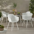 thumbnail image 1 of Christopher Knight Home Lotus Outdoor Modern Dining Chairs (Set of 4) by  White 24.00" W x 20.50" D x 32.20" H, 1 of 4