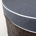thumbnail image 1 of Christopher Knight Home Madras Tortuga Wicker Chat Set by  Navy/Ice Bucket Ottoman 5-Piece, 1 of 5