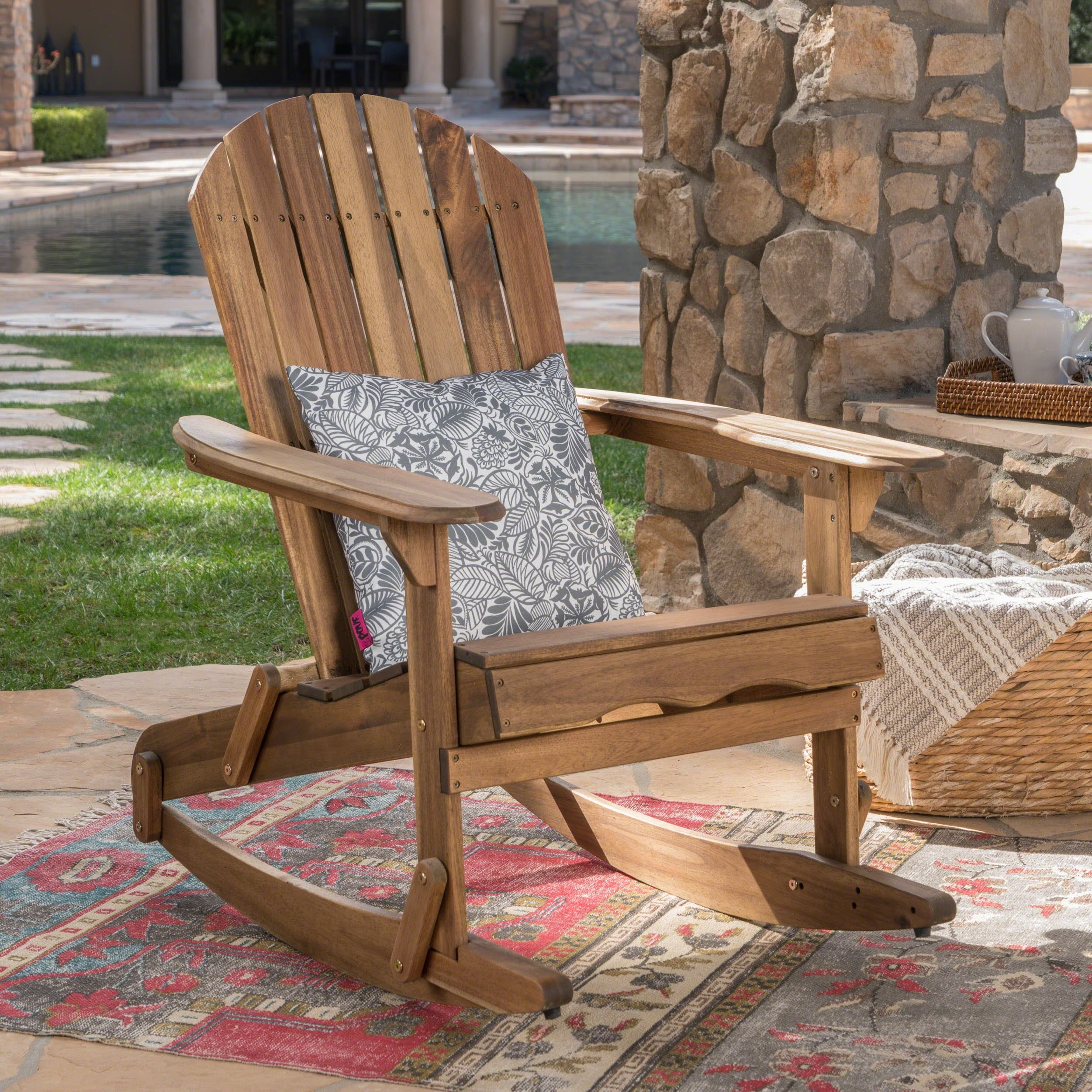 Christopher Knight Home Malibu Outdoor Adirondack Rocking Chair by Brown