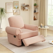 Christopher Knight Home Manual Recliner Chair with Swivel Rocker for Living Room, Chenille Upholstery, Pink