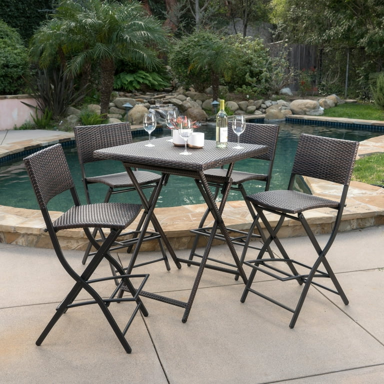 Christopher Knight Home Margarita Outdoor Wicker 5 piece Bar Set