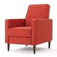 thumbnail image 1 of Christopher Knight Home Mervynn Mid-Century Modern Button Tufted Fabric Recliner by  Muted Orange Pushback Recline, 1 of 5