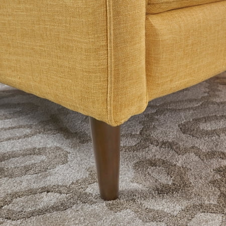 Christopher Knight Home Mervynn Mid-Century Modern Button Tufted Fabric Recliner by Muted Yellow Pushback Recline