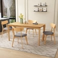 thumbnail image 1 of Christopher Knight Home Mid-Century 5 Piece Dining Set, 59" Wood Table and Upholstered Chairs, Dark Gray+Natural, 1 of 13