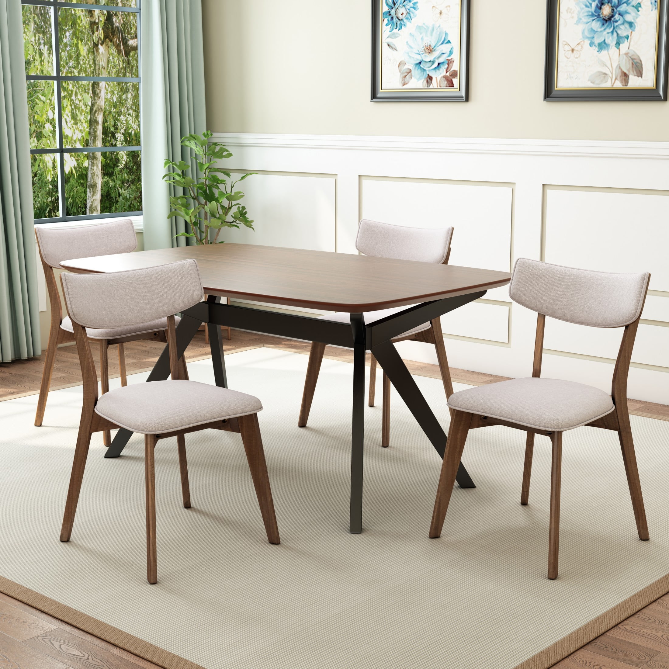 Christopher Knight Home Mid-Century 5-Piece Dining Set with