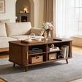 thumbnail image 1 of Christopher Knight Home Nova Sliding Door Storage Coffee Table, Walnut, 1 of 10