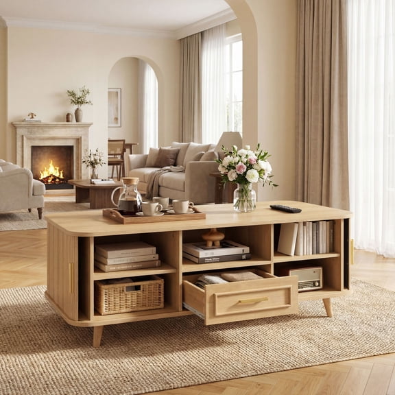 Christopher Knight Home Nova Multi-Storage Coffee Table, Natural