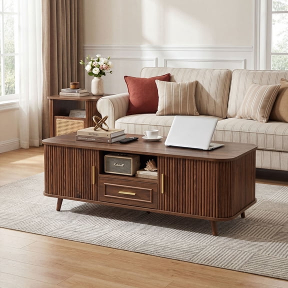 Christopher Knight Home Nova Multi-Storage Coffee Table, Walnut