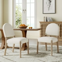 Christopher Knight Home Mid-Century Upholstered Armless Dining Chairs with Curved Back, Light Ash Beige, Set of 2