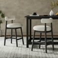 thumbnail image 1 of Christopher Knight Home Minimalist 26.77" Counter Height Bar Stools, Solid Wood Frame, Black, Set of 2, 1 of 12