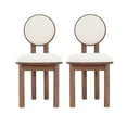 thumbnail image 1 of Christopher Knight Home Minimalist Beige Upholstered Dining Chairs, Solid Wood Frame, Walnut Finish, 1 of 7