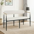 thumbnail image 1 of Christopher Knight Home Minimalist Boucle Upholstered Loveseat with Metal Frame, Light Beige, 1 of 8