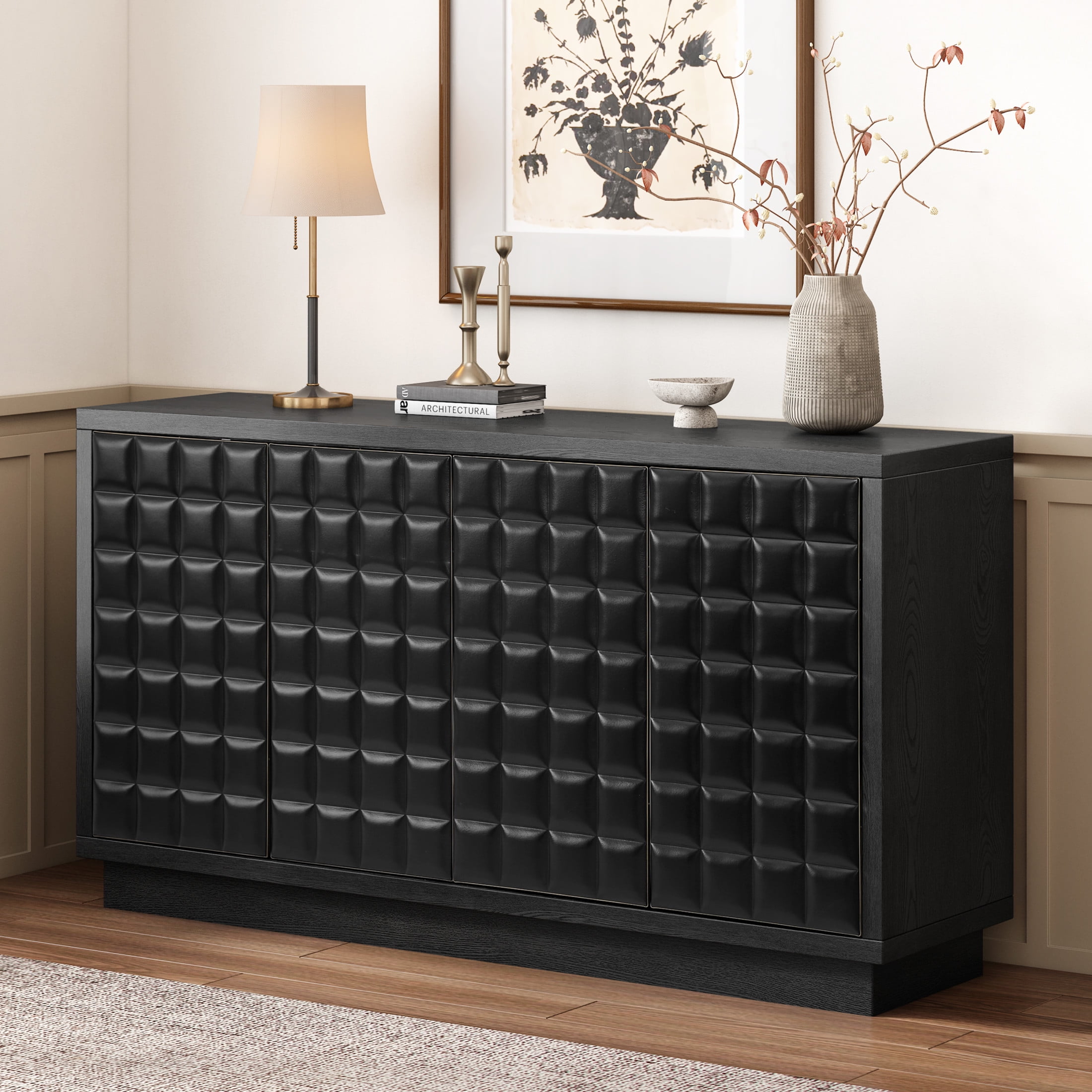 Better Homes & Gardens Juliet Solid Wood Arc Cabinet – Black Finish