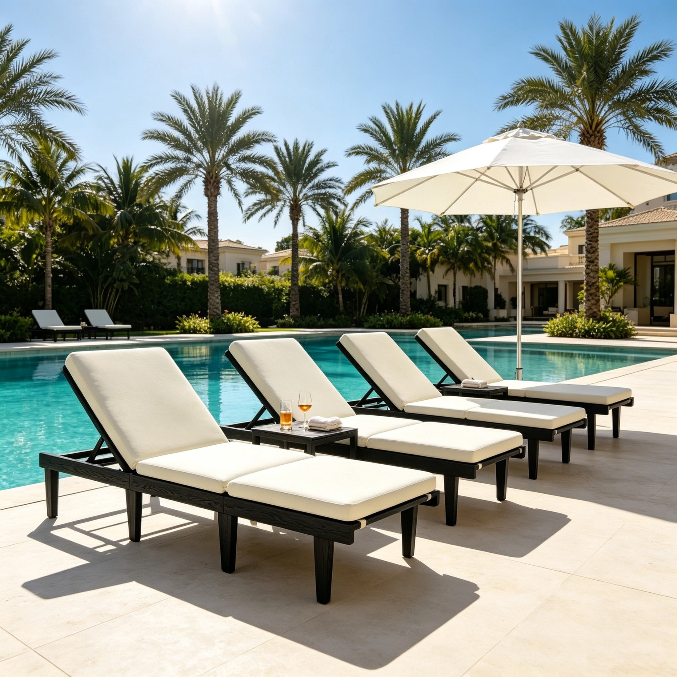 Christopher Knight Home Modern Acacia Wood Chaise Lounge with Plush ...