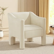 Christopher Knight Home Modern Barrel Accent Chair 29.9" Chenille Upholstered Armchair with Foam Cushion, Beige
