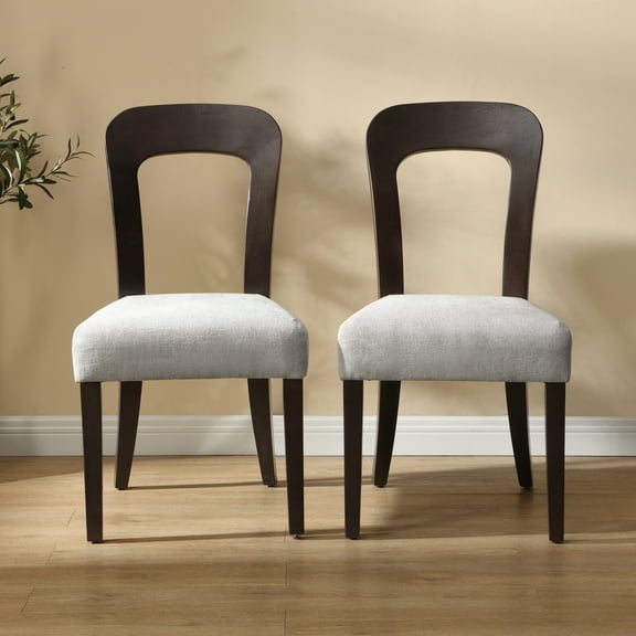 Christopher Knight Home Modern Chenille Dining Chairs, Solid Wood, Grey, Set of 2