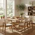 thumbnail image 1 of Christopher Knight Home Modern Dining Set for 6, Armless Chairs with 63" Double V Table, Beige+Natural, 1 of 13