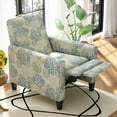 thumbnail image 1 of Christopher Knight Home Modern Floral Fabric Recliner Chair with Adjustable Backrest & Solid Wood Legs, Blue, 1 of 10