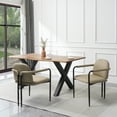 thumbnail image 1 of Christopher Knight Home Modern Khaki Upholstered Dining Chairs with Iron Frame and Gold Trim, Set of 2, 1 of 13