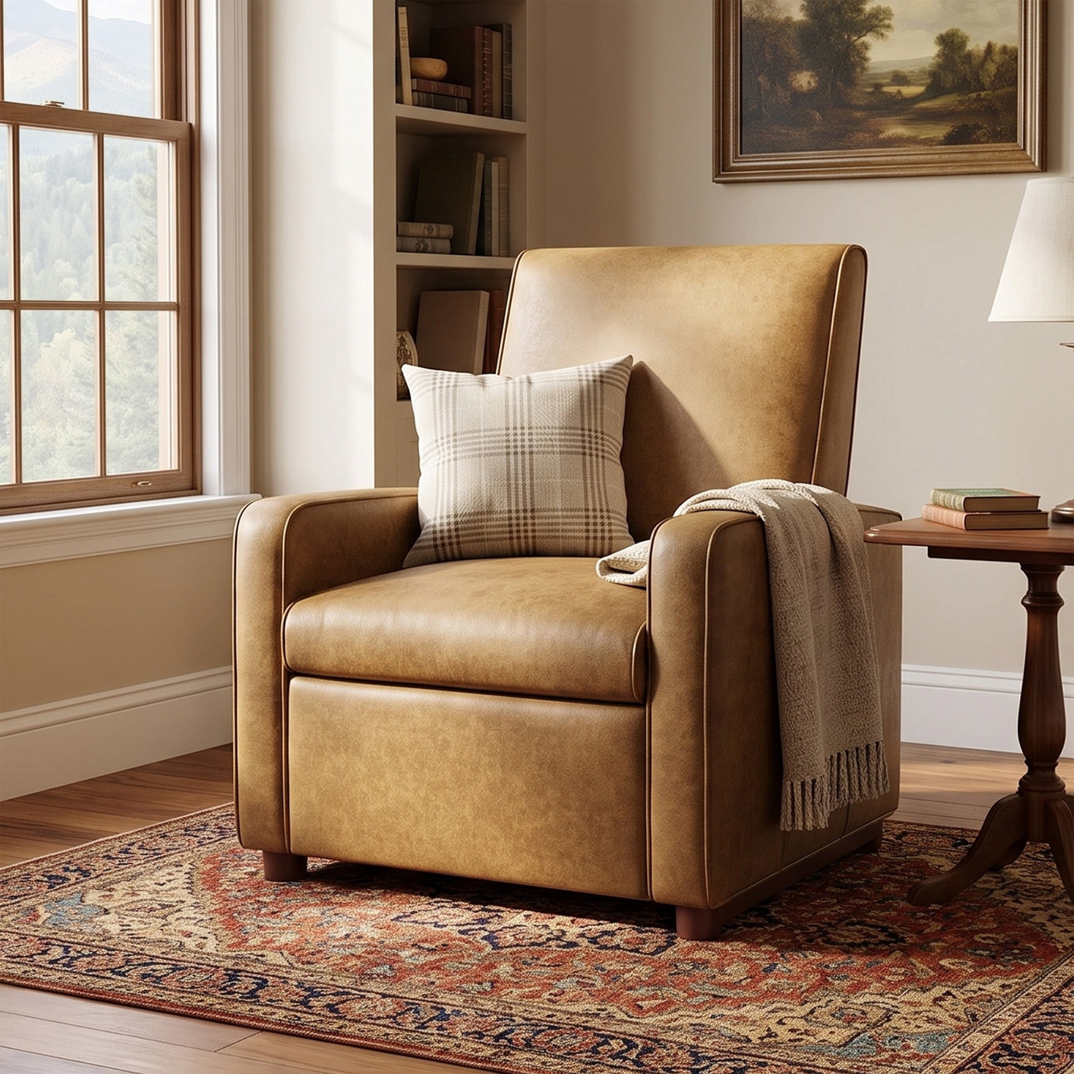 Christopher Knight Home Modern Manual PU Leather Recliner Chair, 2-Position Adjustable Back, Brown