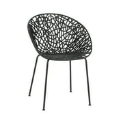 Christopher Knight Home Modern Outdoor Dining Chairs, Openwork Design, Black, Set of 2