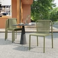 thumbnail image 1 of Christopher Knight Home Modern Rattan Patio Dining Chairs, Metal Frame, Green, Set of 4, 1 of 2