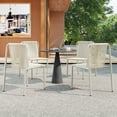 thumbnail image 1 of Christopher Knight Home Modern Rattan Patio Dining Chairs, Metal Frame, White, Set of 4, 1 of 2