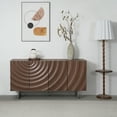 thumbnail image 1 of Christopher Knight Home Modern Sculptural 60" Sideboard, Ripple Doors, Adjustable Shelves, Metal Legs, Brown, 1 of 8