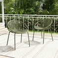 thumbnail image 1 of Christopher Knight Home Modern Stackable Patio Dining Chairs, Metal Legs and Plastic Backrest, Green, Set of 2, 1 of 9