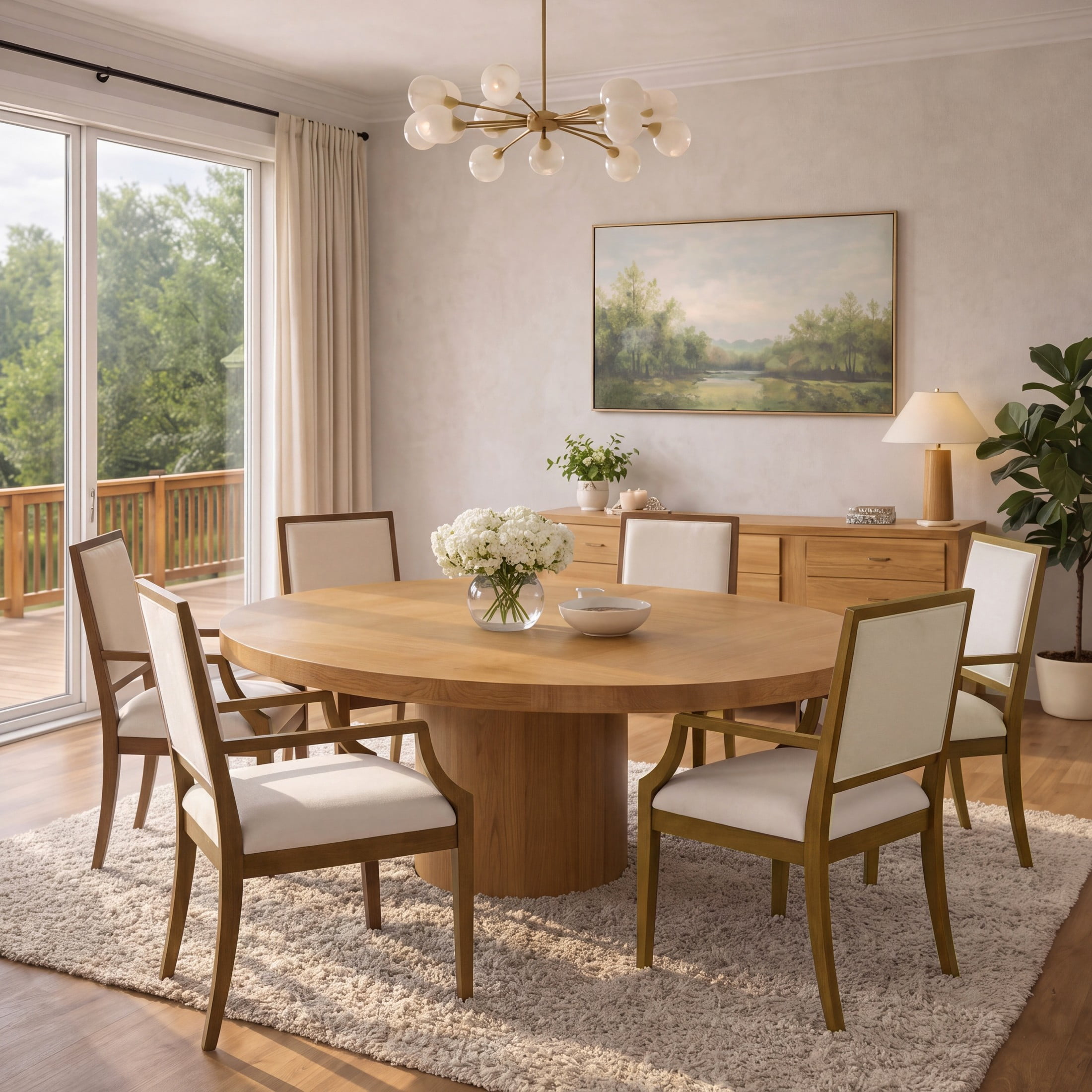 Christopher Knight Home Modern Upholstered Arm Dining Chairs, Rubberwood Frame, Beige+Walnut, Set of 6