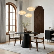 Christopher Knight Home Modern Upholstered Dining Chairs Set of 2 with Curved Back, Beige+Walnut
