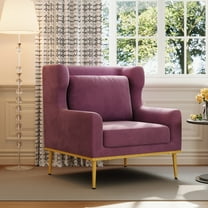 Christopher Knight Home Modern Velvet Arm Chair, Reading Accent Single Sofa with Curved Arms & Iron Frame, Purple